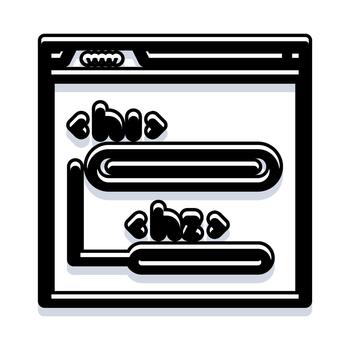 Browser window showing code development process vector