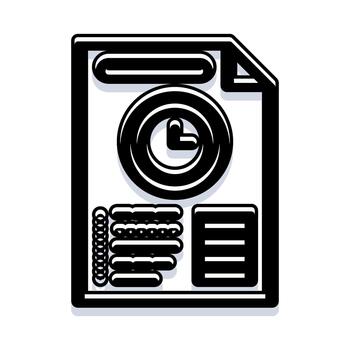 Document report with clock icon tracking time data vector