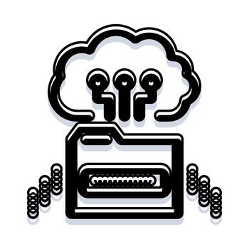 Cloud data storage computing network folder transfer vector