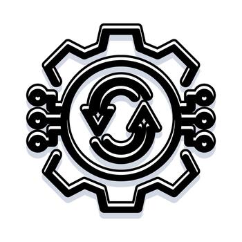 Technology gear symbolizing continuous system updates vector