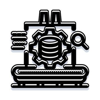 Data server processing and management automation icon vector