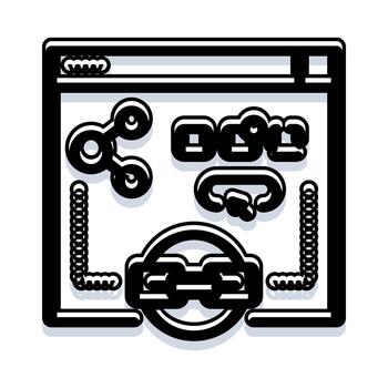 Browser window displaying internet connection technology icons vector