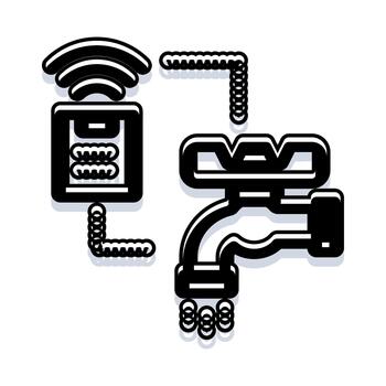 Smart faucet system with wireless sensor technology vector