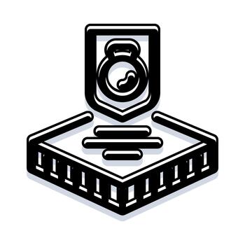 Server security icon protecting digital data network vector