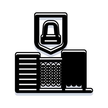 Data center security shield protecting server infrastructure vector