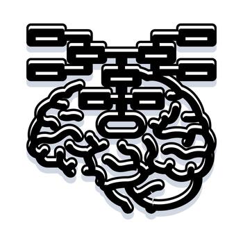 Human brain processing data and complex ideas vector