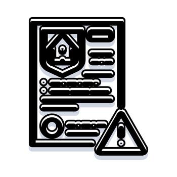 Document with error warning icon concept vector