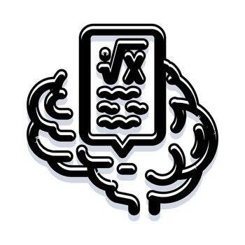 Brain thinking logic calculating complex math solution vector