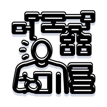 Person analyzing data with complex workflow chart vector