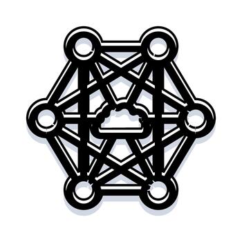 Cloud computing data network connection technology icon vector