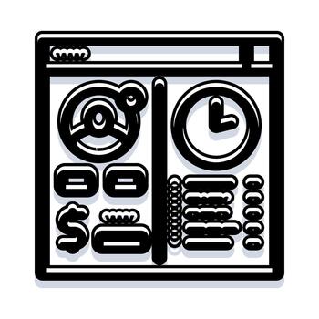 Dashboard interface with analytics data and statistics vector