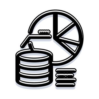 Data management analytics and information processing icon vector