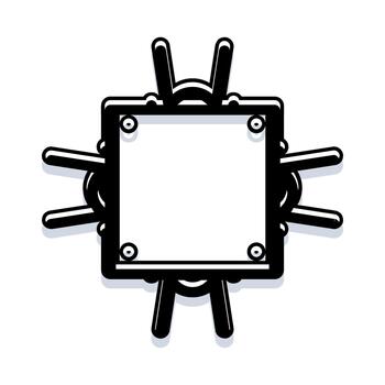 computadora central Procesando unidad chip contorno icono vector