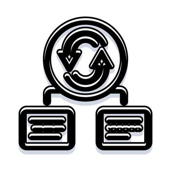 datos sincronización proceso Entre dos sistemas icono vector