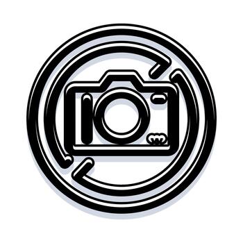 Camera refresh icon for image update process vector