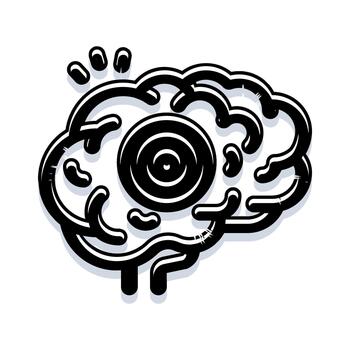 Brain with visual input processing information vector