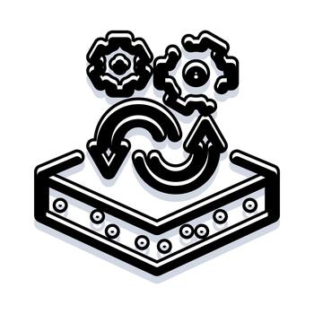 Process automation system optimizing workflow efficiency vector