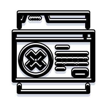 Browser window displaying website error message alert vector