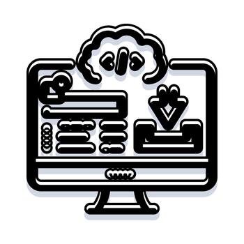 Cloud computing data processing download upload icon vector