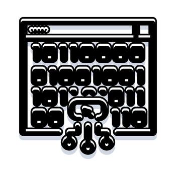 Binary code screen showing a broken data link vector