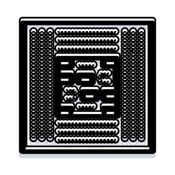 Microprocessor chip representing digital technology and computing vector