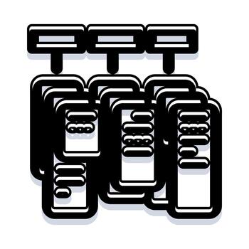 Server racks representing data storage and computing infrastructure vector