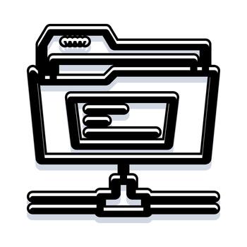 Digital shared folder icon for network server data vector