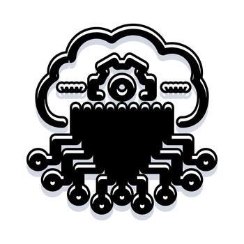 Cloud computing data analyzing smart technology infrastructure vector