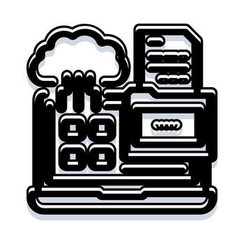Cloud data computing and digital information transfer concept vector