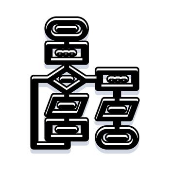 Business process workflow flowchart diagramming an algorithm vector