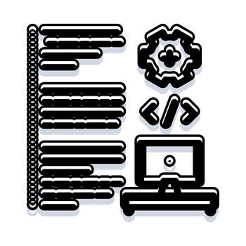 Developing software code for technology and programming applications vector