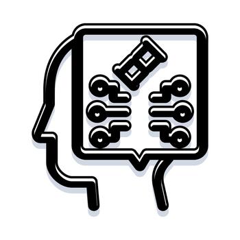 humano cabeza Procesando artificial inteligencia y profundo aprendizaje vector