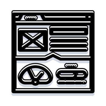 creando sitio web interfaz diseño con correo y ajustes elementos vector