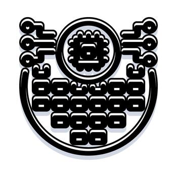 Computer chip technology concept with circuit elements vector