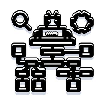artificial inteligencia robot Procesando datos diagrama de flujo vector