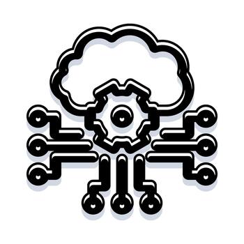 Cloud computing managing data network technology concept vector