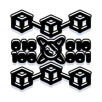 Blockchain network connecting data with binary code vector