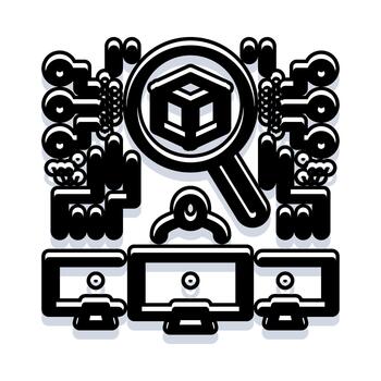 Software engineers testing analyzing developing program code vector