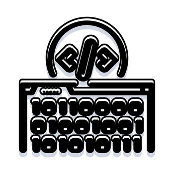 Computer folder binary code encryption programming concept vector
