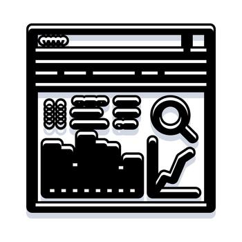 sitio web navegador interfaz presentación datos analítica tablero vector