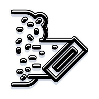 Grains falling into a processing machine icon vector
