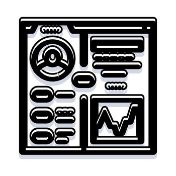 Dashboard interface displaying data analytics statistics vector