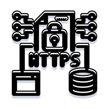 https icono demostración seguro Internet datos transferir vector
