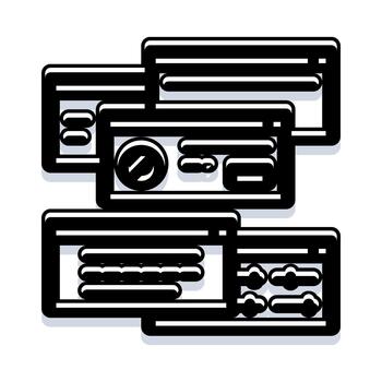 Multiple browser windows creating a web development wireframe concept vector