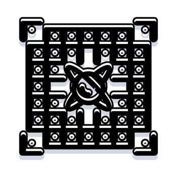 Computer processor chip grid processing data vector