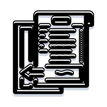 Document file interface data processing icon vector
