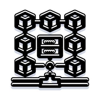 Blockchain data center mining network infrastructure vector