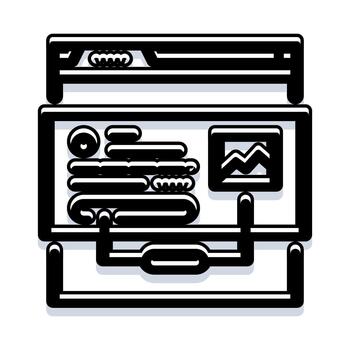 Website browser interface presenting content management system vector