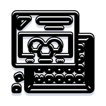 Digital interface with abstract data processing computer concept vector