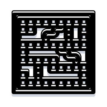 Complex maze solving a difficult path problem vector